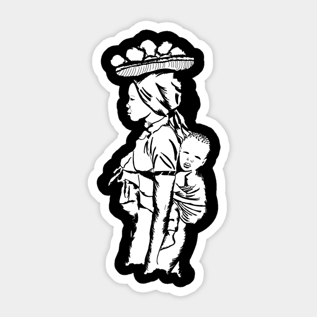 mother strength Sticker by Diyutaka